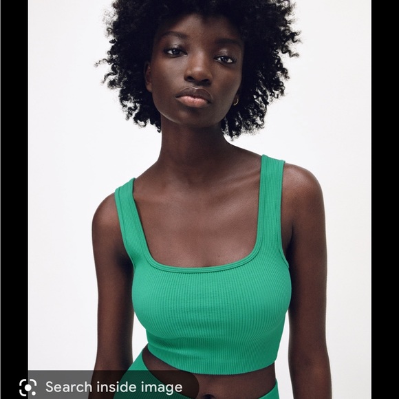 Zara Tops Zara Green Seamless Tank Poshmark